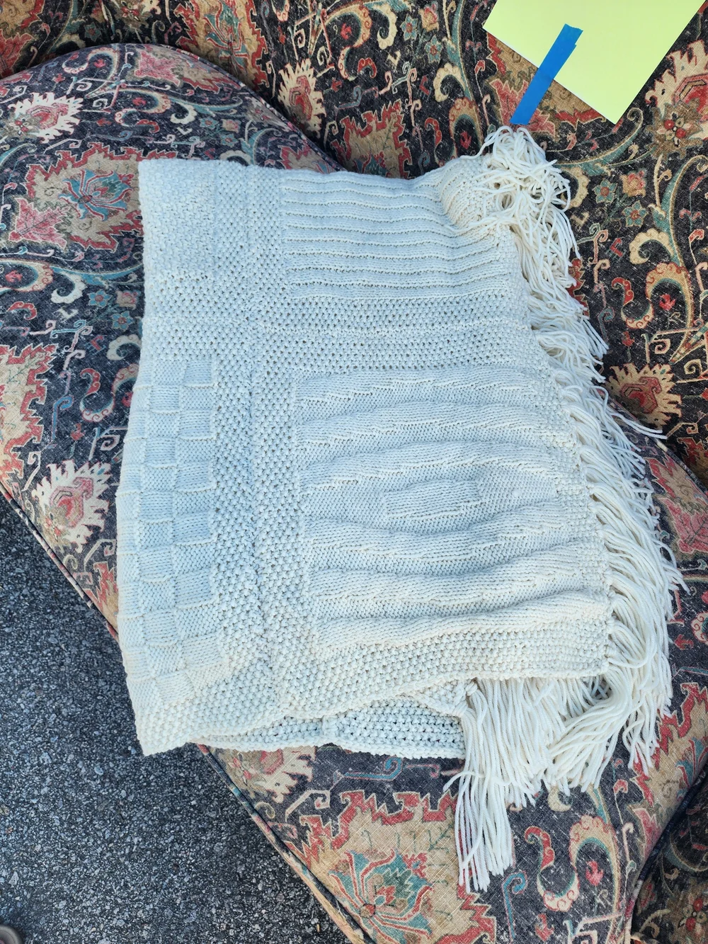 Cream Cable-Knit Handmade Crochet Afhgan